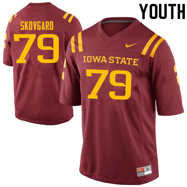 Youth #79 Mason Skovgard Iowa State Cyclones College Football Jerseys Sale-Cardinal